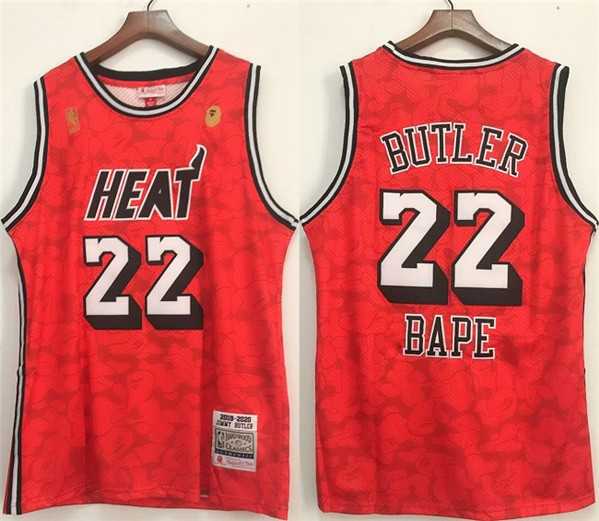 Mens Miami Heat #22 Jimmy Butler Red Stitched Jersey